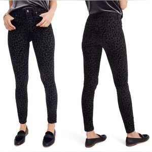 Madewell 9” Mid Rise Leopard Print Skinny Black Jeans Size 28 Womens - Sold Out